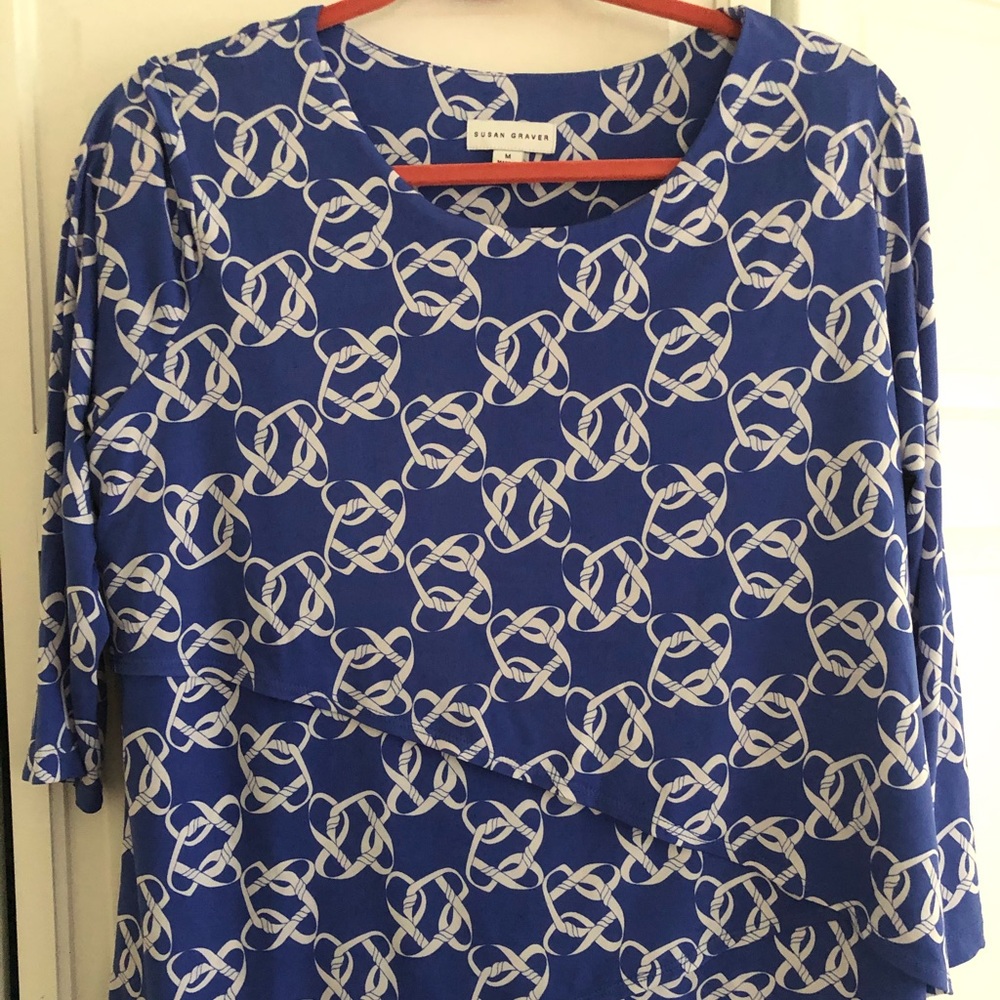 Brand new blue print top